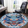 1pc Dragon Mask Office Round Area Rug, Indoor Mat Suitable For Office, Under Office Chairs Bedroom Living Room Home Decor, Room Deco
