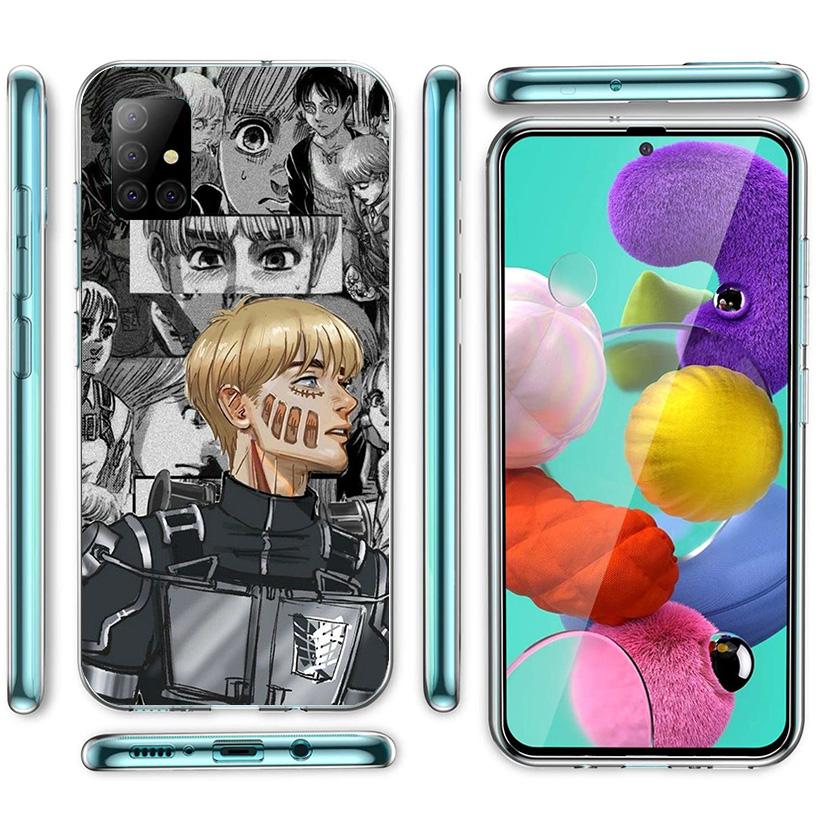 Attack Anime Cover Phone Case For Samsung Galaxy A12 A22 A32 A52 A72 A02S Phone Case Note 20 Ultra 10 S10 Plus A51 A71 A50S A20S