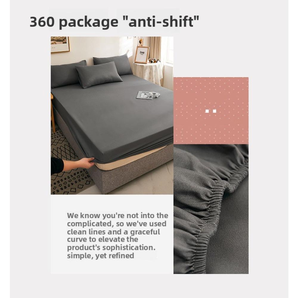 Summer Washed Cotton Fitted Sheet Set, All-around Wrap Mattress Cover, Baby Friendly Single Bed Sheet Mattress Protector