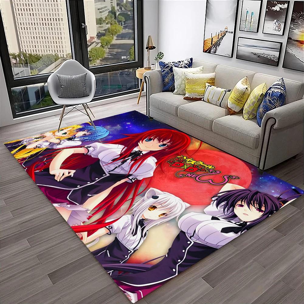 High School DxD Sexy Girl Cartoon 3D Carpet Rug for Home Living Room Bedroom Sofa Doormat Decor,kids Area Rug Non-slip Floor Mat