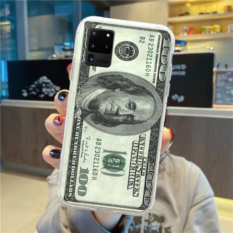 

НАС. Чехол для телефона с долларами и деньгами для Samsung Galaxy S10 S21 S22 Plus Ultra A91 A51 A21S A12, прозрачный чехол для телефона Galaxy S30
