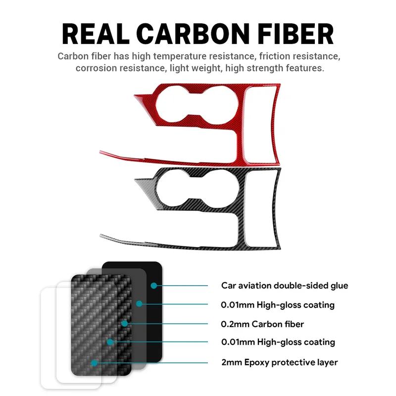 Real Soft Carbon Fiber Sticker For Kia Sportage 2017 2018    LHD Car Gear Shift Water Cup Panel Interior Trim
