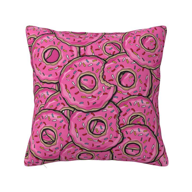 Custom Chocolate Donut Doughnut Cushion Covers Funny Pattern Food Soft Nordic Pillow Case Home Decor