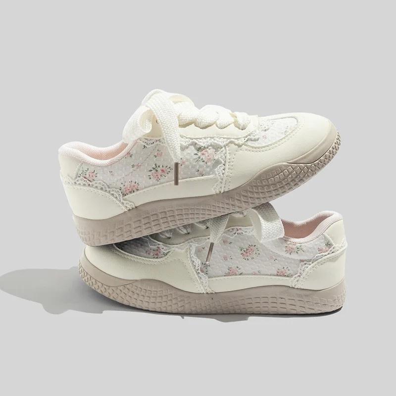 Flat Bottom Women's Board Shoes Summer New Fashion Breathable Heightening White Sneakers Soft Bottom Rubber