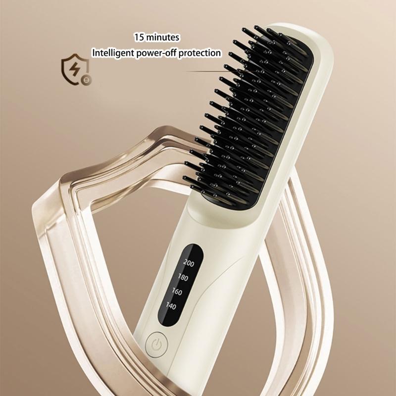 Portable Straightening Comb With Auto Shut Off Feature And Ceramic Coated Plates For Damage Free Hair Care