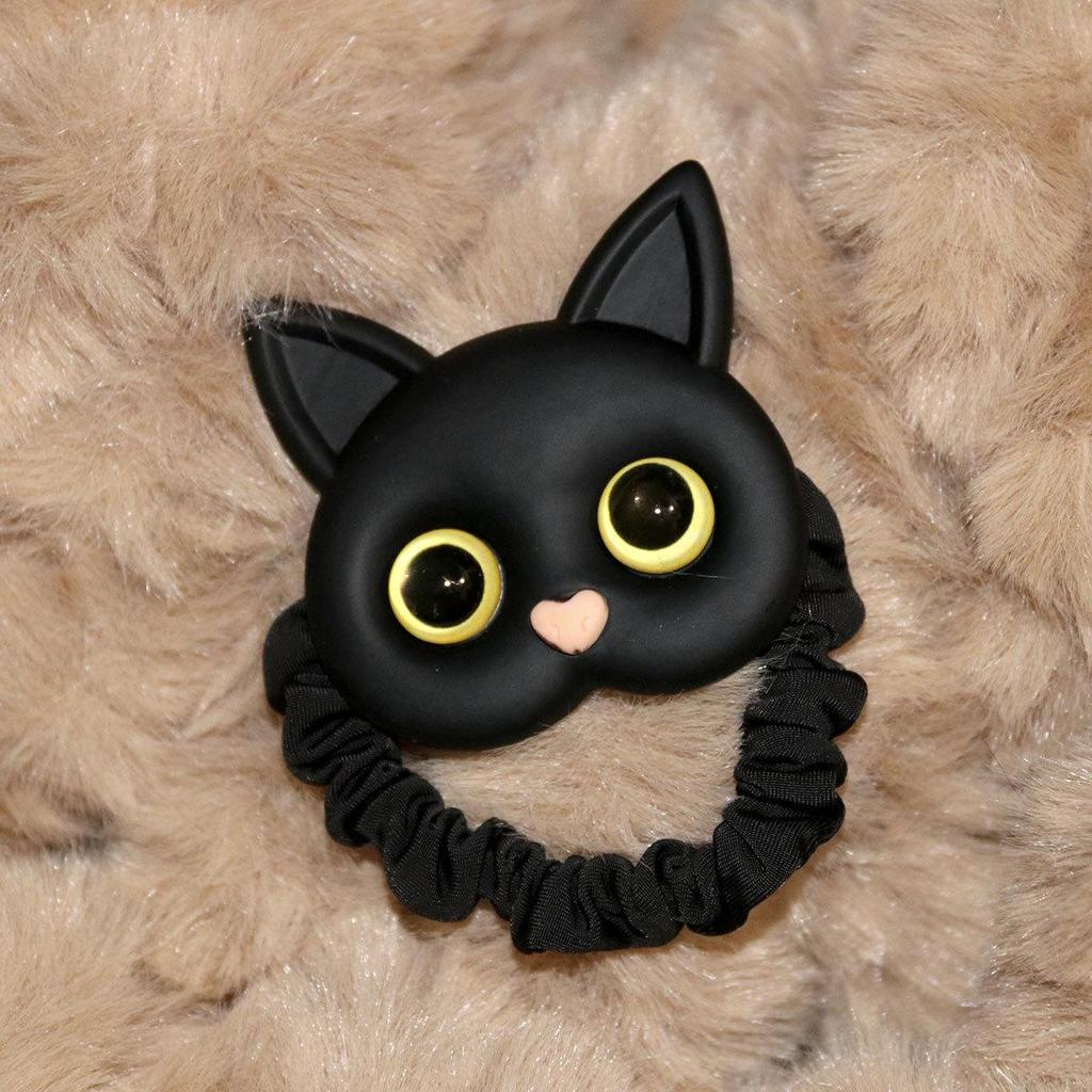 "3D černá spona do vlasů Cat Head – vlásenka a vlasové doplňky ve stylu žraloka"