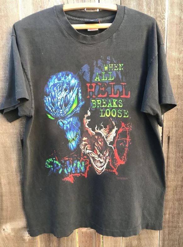 

Spawn When All Hell Breaks Loose Graphic Charcoal Unisex Tshirt WA5406 Unisex T-Shirt XXXL