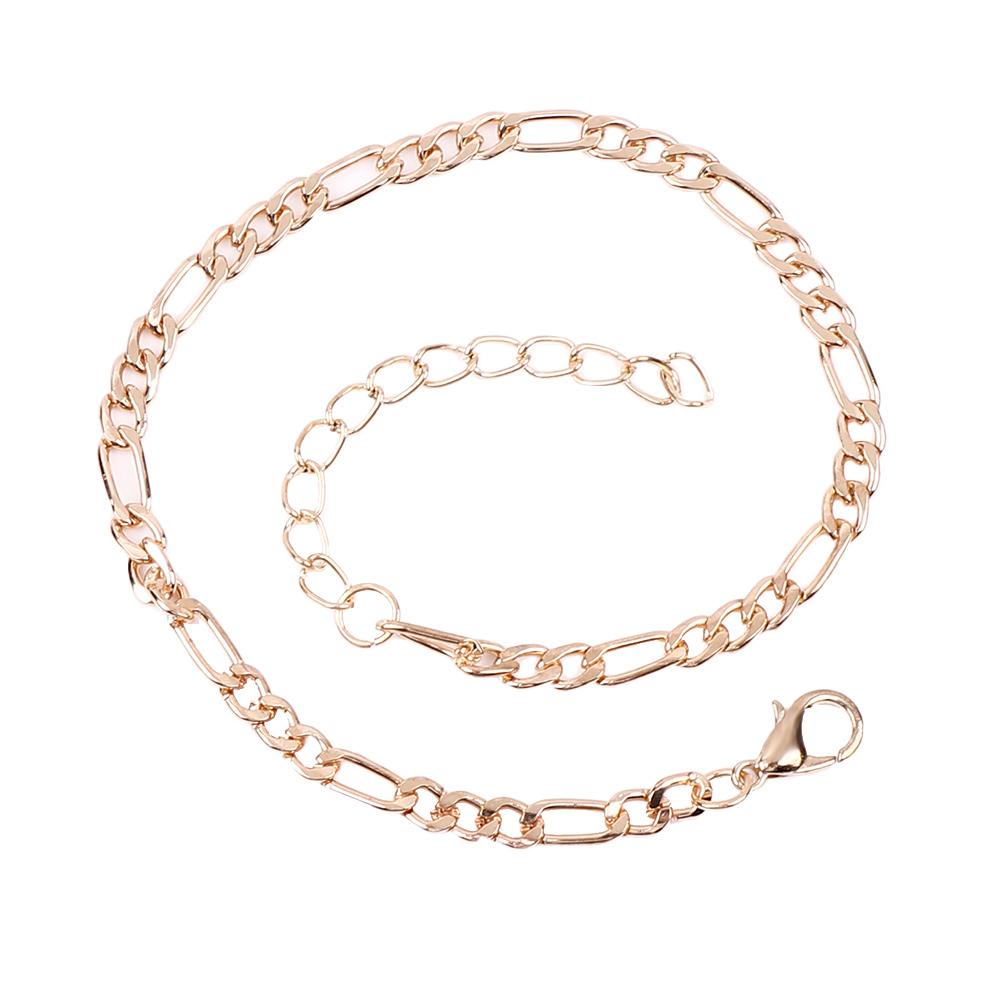 Approx Width:3mm Men 1 Pcs Link Zinc Zinc Alloy Chain Gold&Silver Anklet Ankle Bracelet Jewelry