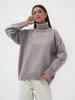 Autumn/Winter 2024 Solid Color High-Neck Casual Loose Knit Sweater