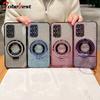 Glitterplätering Magnetisk Hållare Telefonfodral För Samsung Galaxy A12 A22 A32 A52 A72 A13 A23 A33 A53 A73 4G 5G Skal