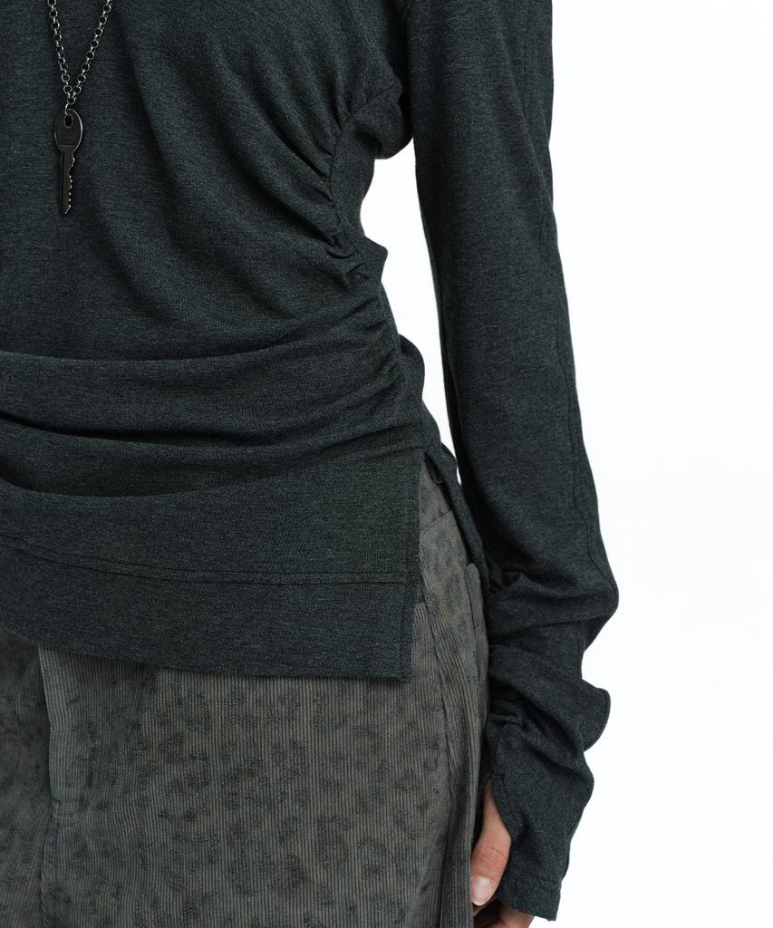 ROUGHNECK Henry Hooded Long Sleeve Top Grey