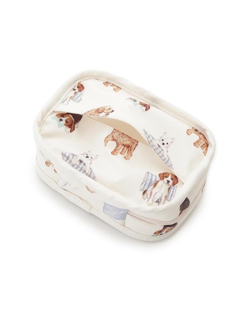 Gelato Pique Playful Dog Print Tissue Pouch PWGB261640 Free Size Women's White/White,