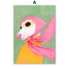 Mode Mädchen Hund Vase Blume Banane Abstrakt Poster und Drucke Wandkunst Leinwand Malerei Bild Hotel Bar für Wohnzimmer Dekor