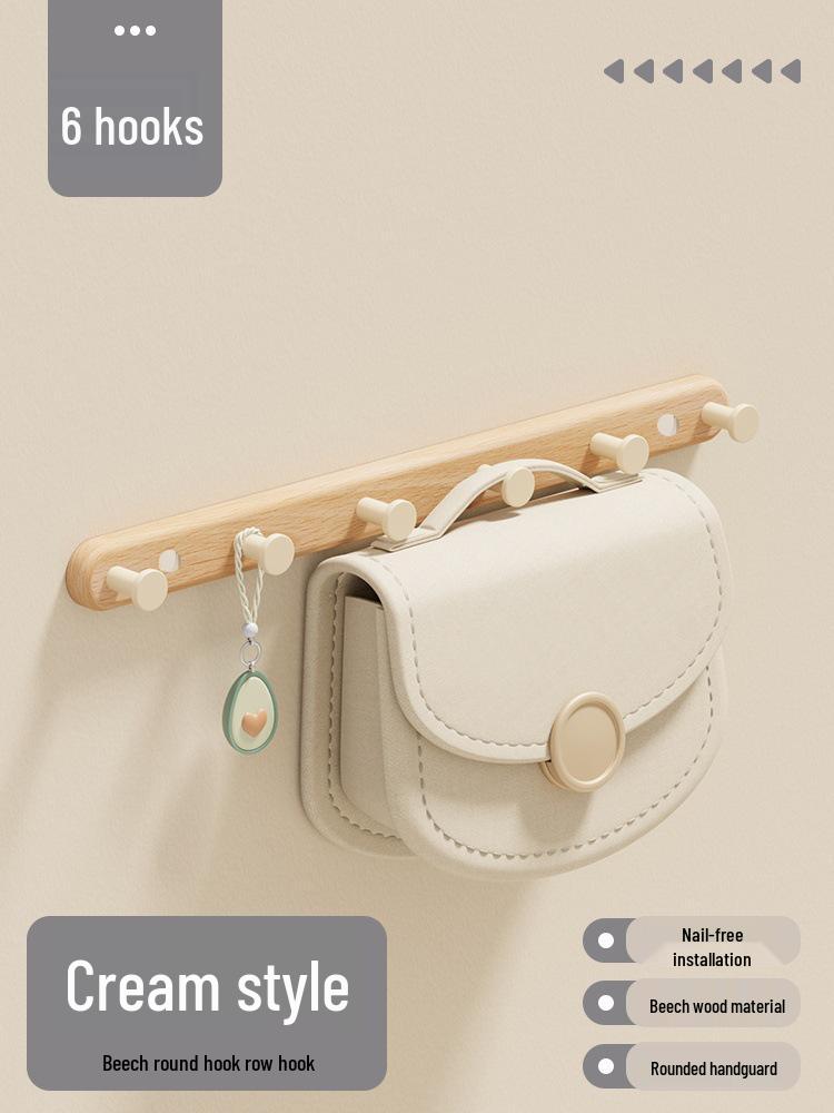 Log Style Wooden Wall-Mounted Coat and Clothes Hook