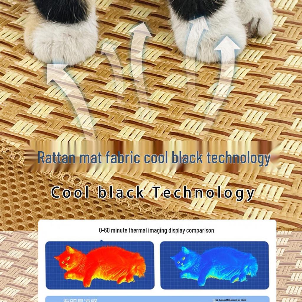 Four-Season Rattan Folding Cat Hammock: Removable, Washable, Small Pet Bed