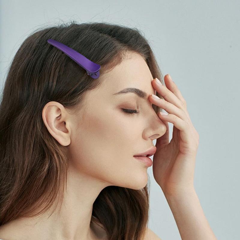 12Pcs Plastic Frosted Professional Salon Hair Clamps Colorful Barrette Styling Tools Crocodile Hair Clips Duckbill Clip Large