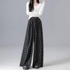 Demana Romantic Polka Dot Chiffon Wide-Leg Pants