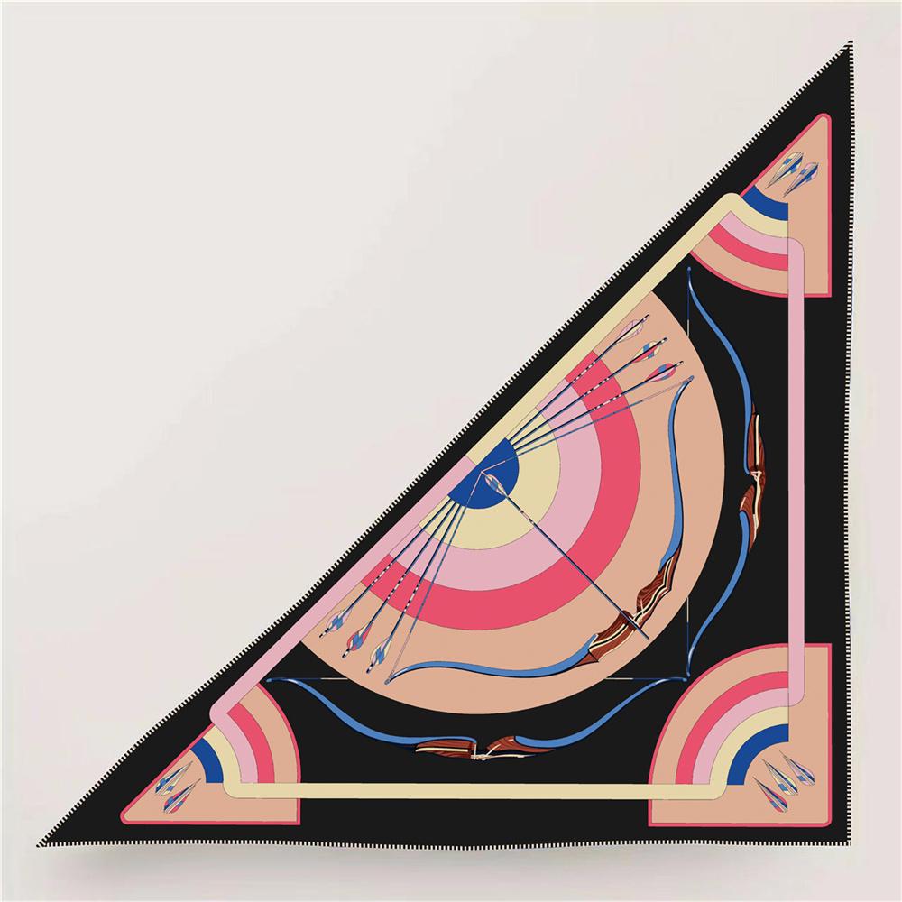 30% Silk 70% Cashmere Scarf Women Hand Rolled Fashion Print Triangle Scarves Wraps Bandana Big Hijabs Female Foulard