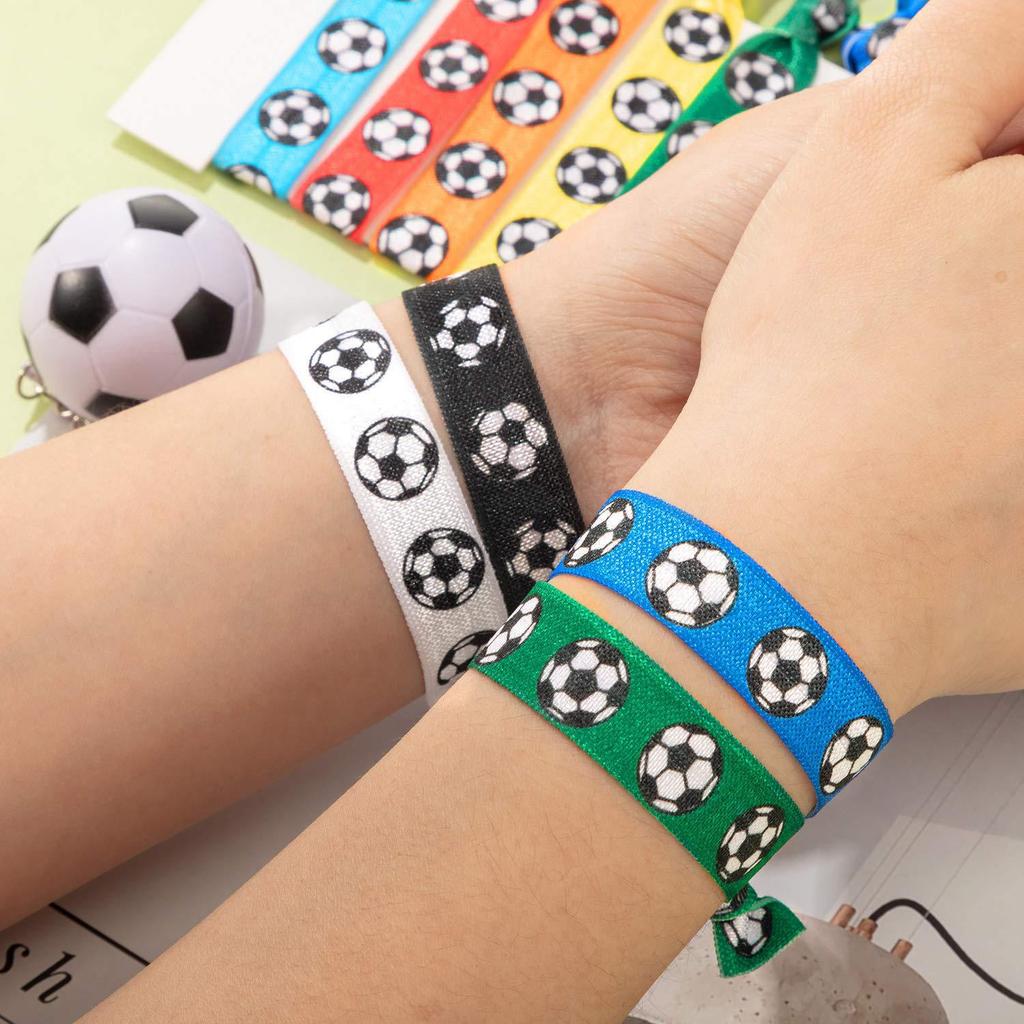 10pcs Football Printing Sports Headband Knotted Hair Tie Ball Game Commemorative Wrist Strap Gift American Football