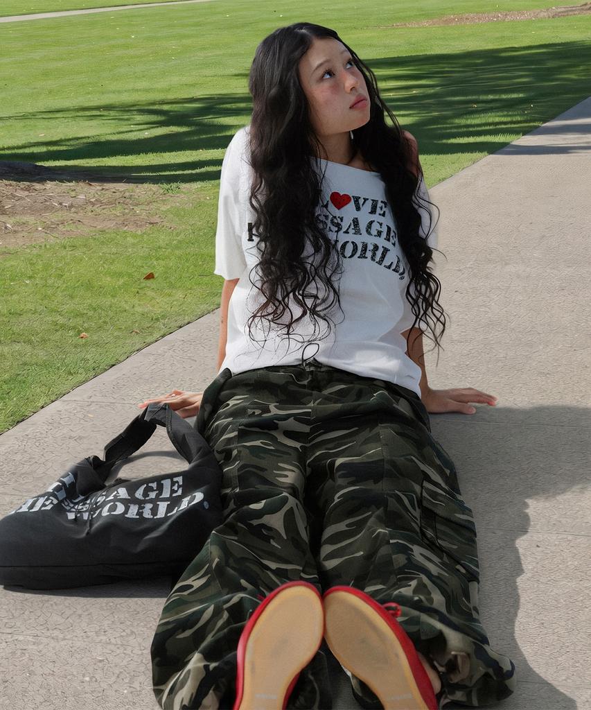 AMES-WORLDWIDE Over Fit Cargo Pants Camo