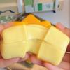 Yellow Rice Cake Squeeze Toy Stress Anxiety Relief Stretchy Rice Cake Stress Toy Portable Simulated Food Decompression