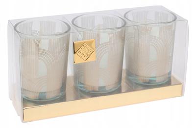 Set of 3 Decorative Scented Candles In Glass