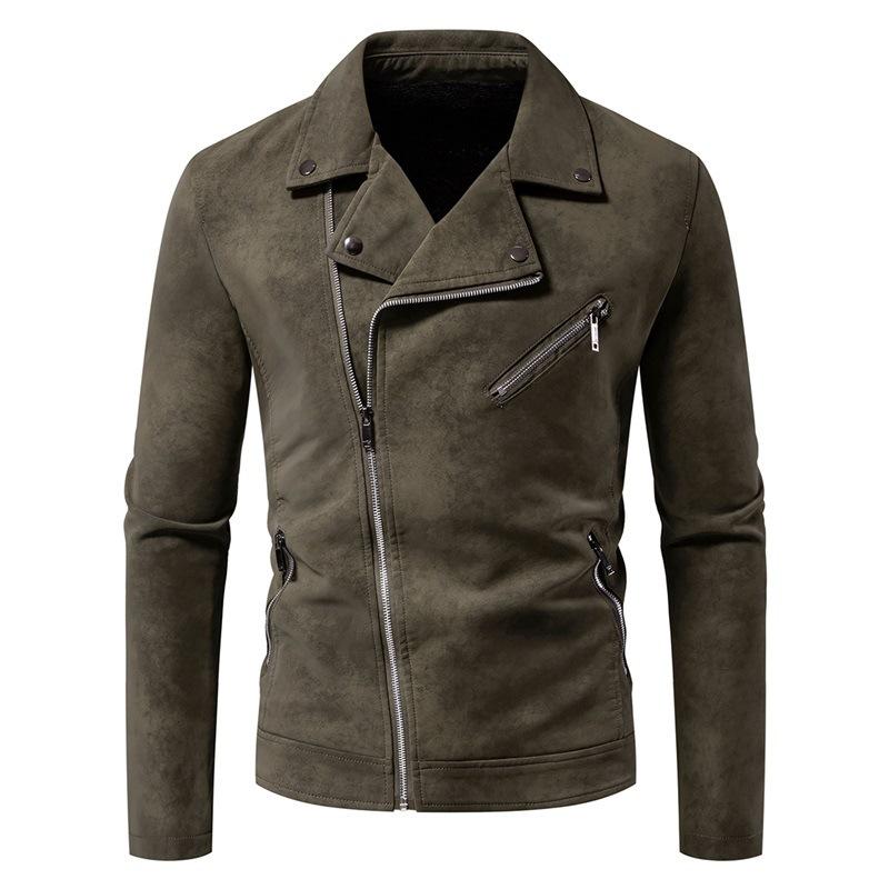 New American retro leather jacket, retro tie-dye washed matte process