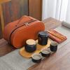 Outdoor Travel Tea Set, One Pot, Three Cups of Tea Tray, Tea Can Set, Household Express Cup, Holiday Commemorative Gift