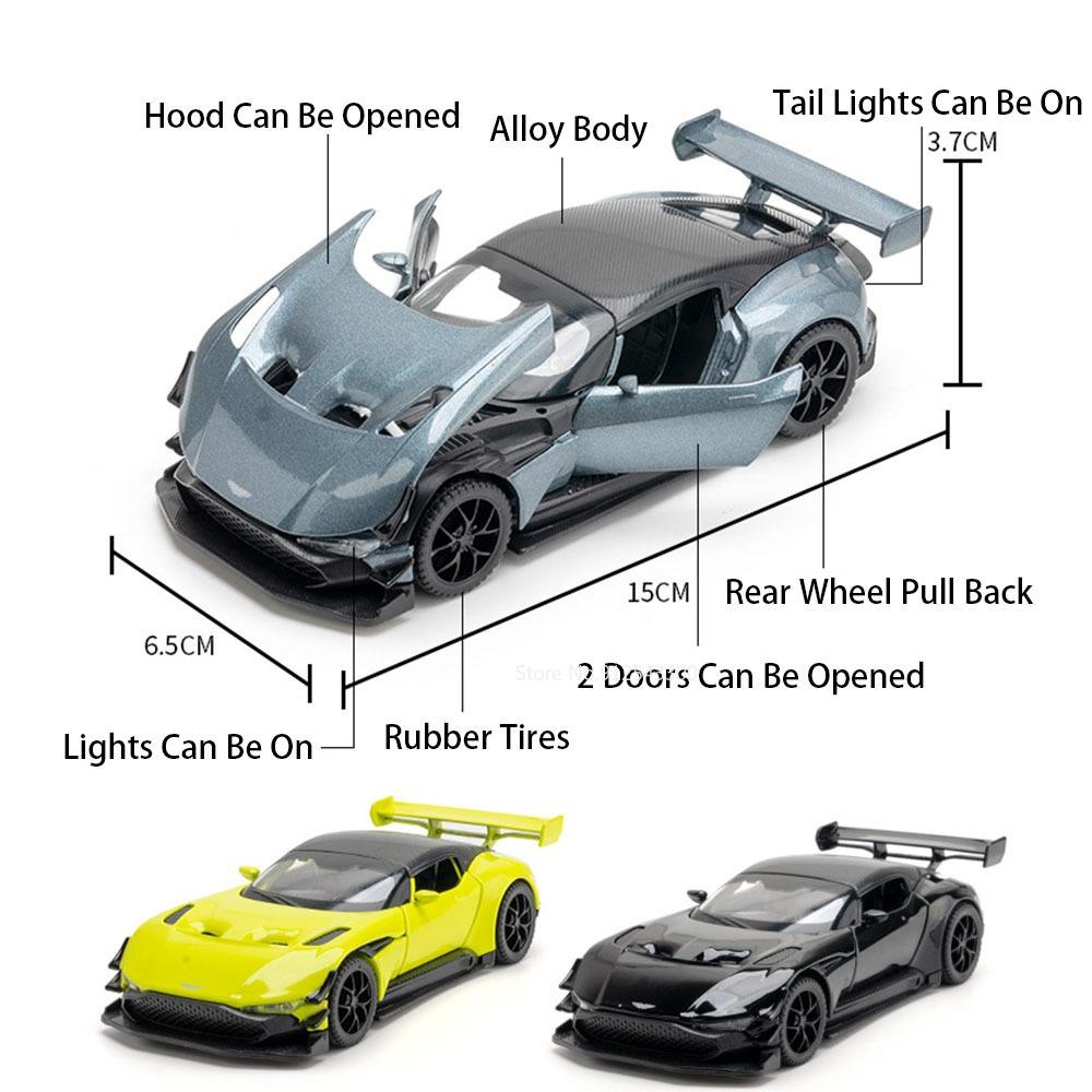 1:32 Valkyrie Vulcan Model Sports Car Toy Alloy Diecast Pull Back Models Cars Collection Vehicles Sound Light Kids Toys Gifts