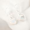 Natural Milky Opal 925 Solid Sterling Silver Handmade Earrings For Women's 1.68" CE-15-14