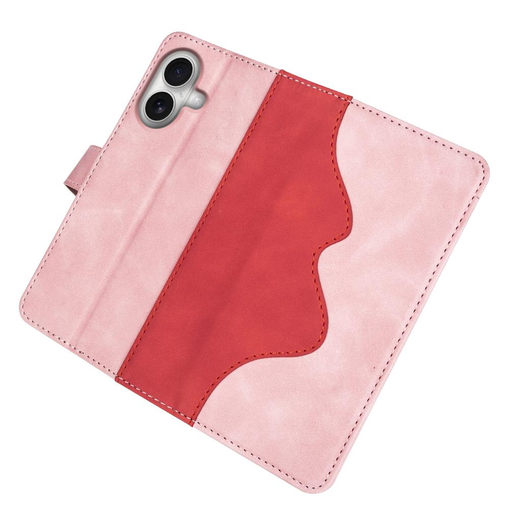For iPhone 17 Wallet Case Leather Phone Cover Splicing Color