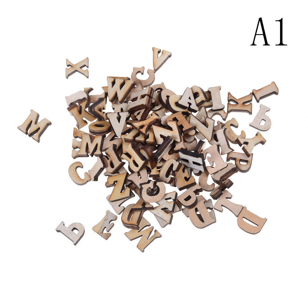 

100 шт., деревянные буквы алфавита, украшения, скрапбукинг, изготовление карт, подарок