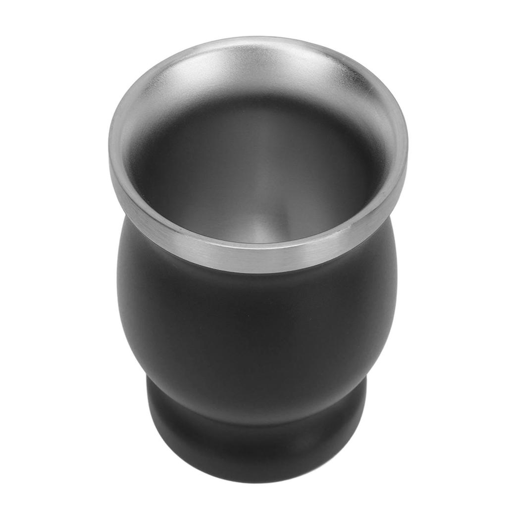 8oz Kalebasse Teetasse Doppelwandig Edelstahl mit Löffel Strohhalm Bürste Kalebasse Isolierte Tassen für Tee