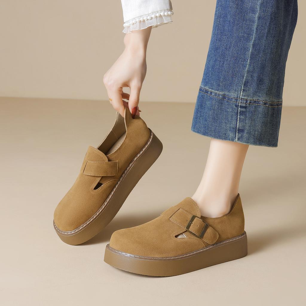 Small thick-soled retro new spring one-pedal single shoes
