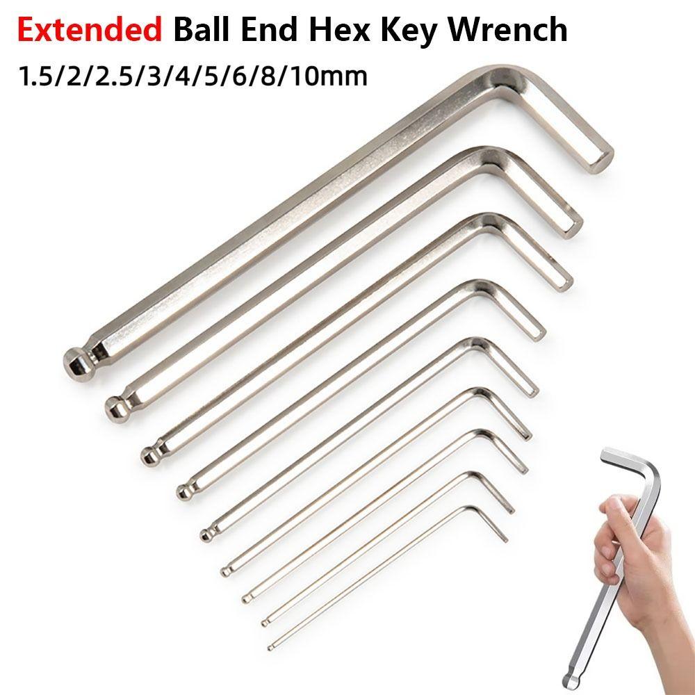 1Pcs CR-V Steel Extended Hex Allen Key Set Metric Hexagon Wrench  for Repair and Maintenance