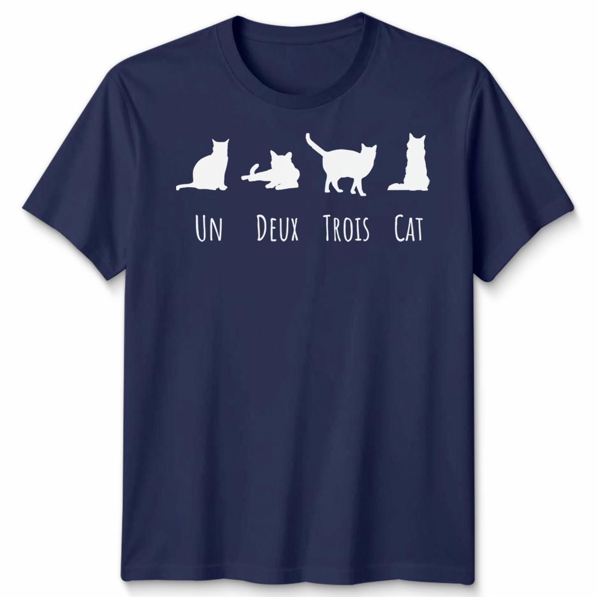 Un Deux Trois Cat Cats Animals Mens T-Shirt Womens Tee Graphic Tee Feline 3XL