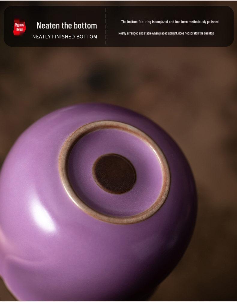 2026 Ice Crack Purple Ru Kiln Ceramic Tea Tasting Cup