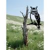 Wrought Iron Owl Sculpture Outdoor Weatherproof Garden Statue Patio Lawn Ornament Yard Art Wildlife Decor