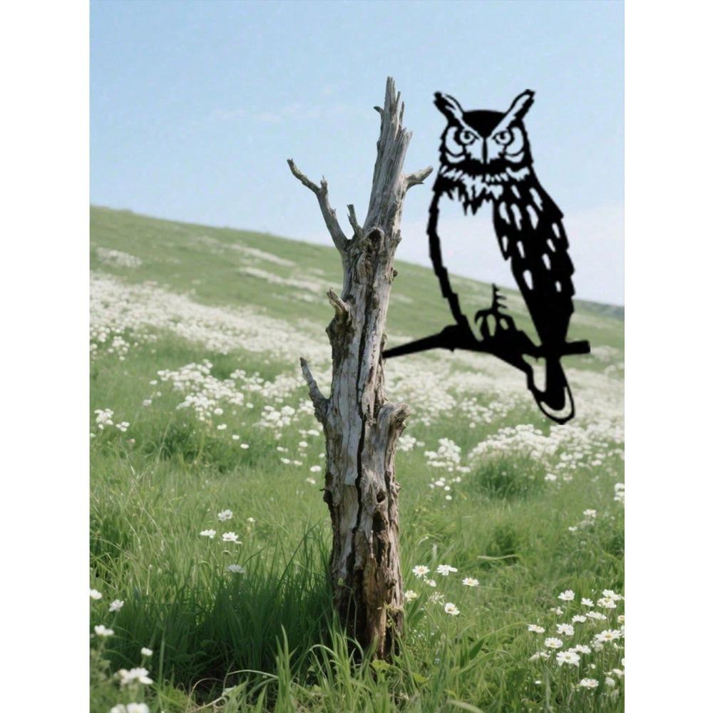 Wrought Iron Owl Sculpture Outdoor Weatherproof Garden Statue Patio Lawn Ornament Yard Art Wildlife Decor
