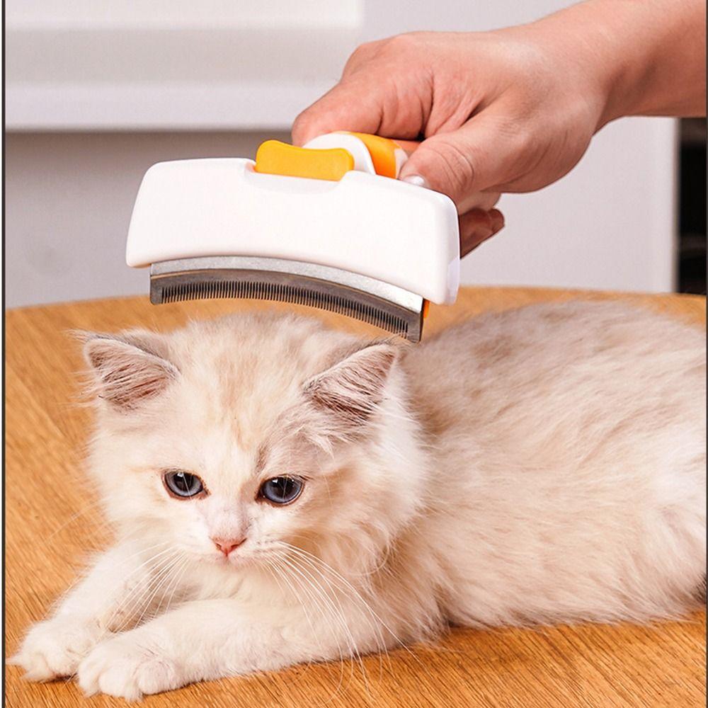 One Click Hair Removal Pet Hair Remover Comb Curved Design Pet Thinning Comb Cat Comb  Pet Supplies