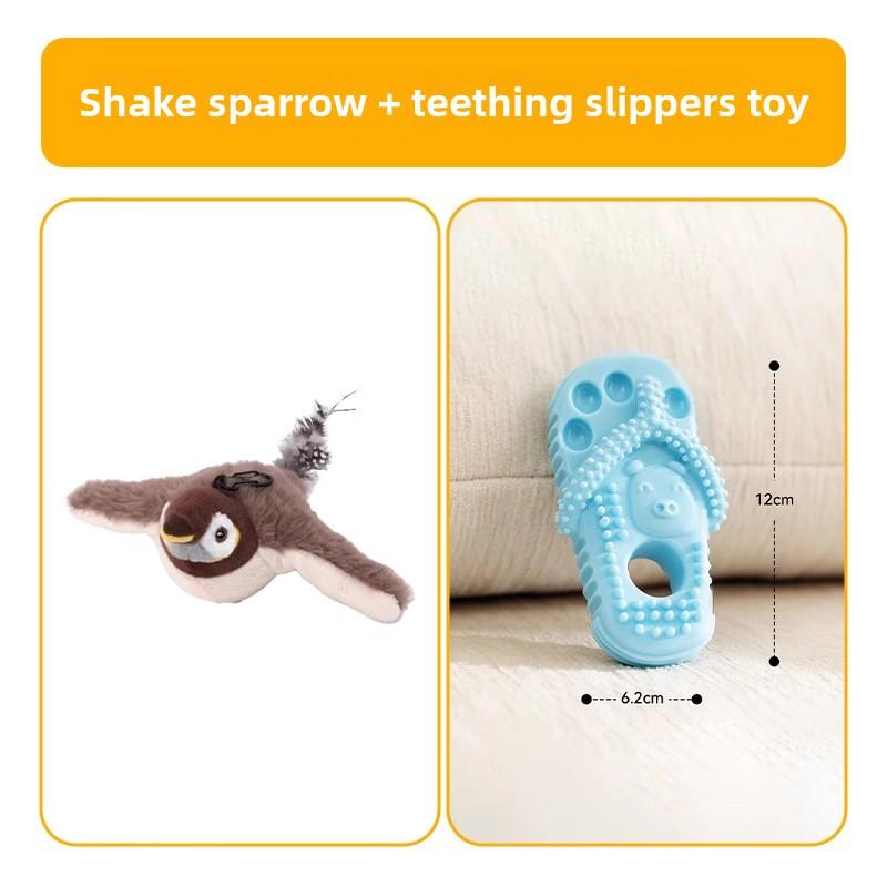 Shaking Sparrow Electric Dog Toy Bird Voice Teasing Dog Bite-resistant Companionship Interactive Cat Self-hi Pet Toy