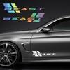 2 Stück BEAST Auto Seitenaufkleber Karosserie Stoßstange Fenster Vinyl Dekor Kreativ Sport Kühl Stil Aufkleber Auto Tuning Zubehör