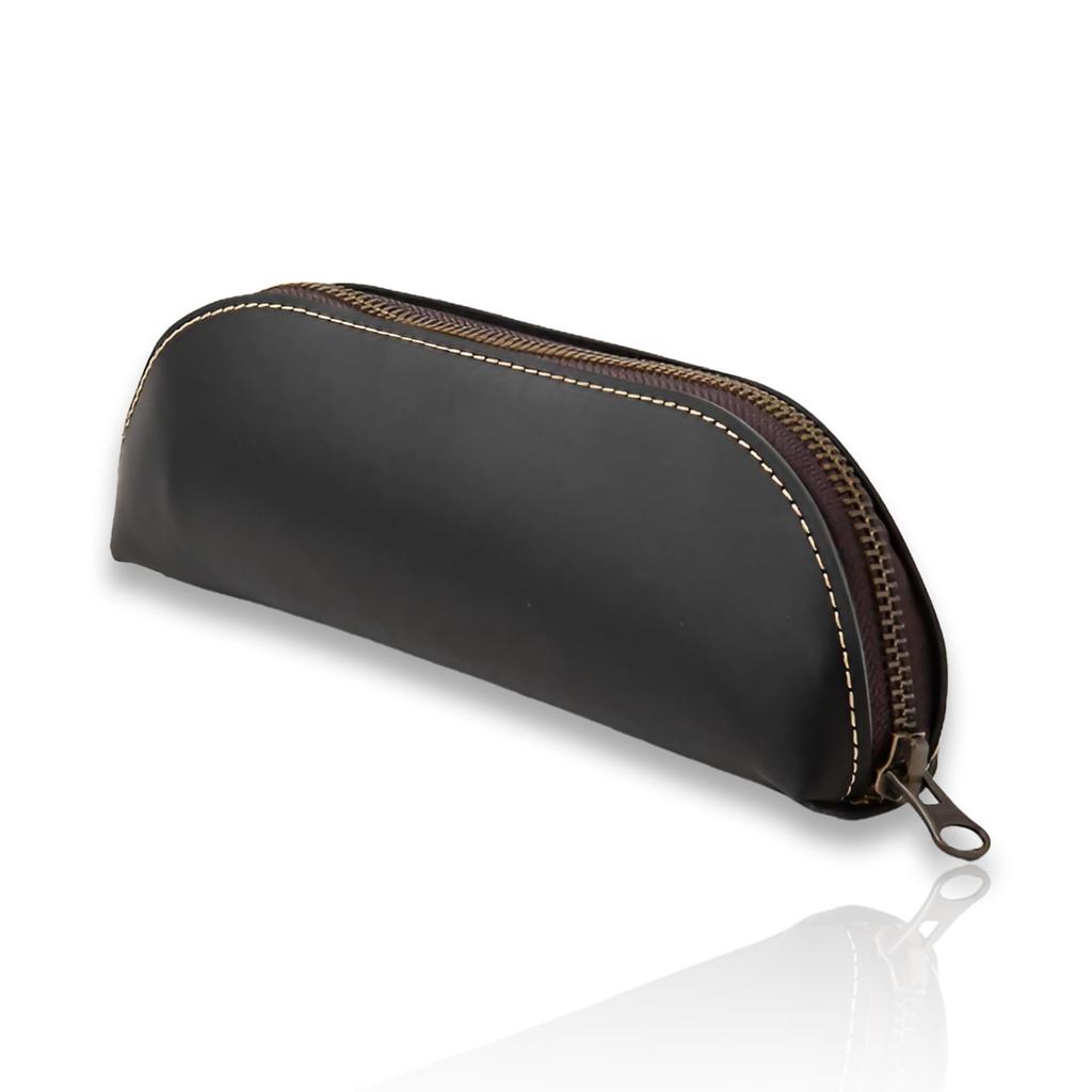 Kameto Bag Manufacturing Slim Leather Pencil Case with Large Simple Design for Adults entirely from the outermost surface of cowhide Stylish Leather