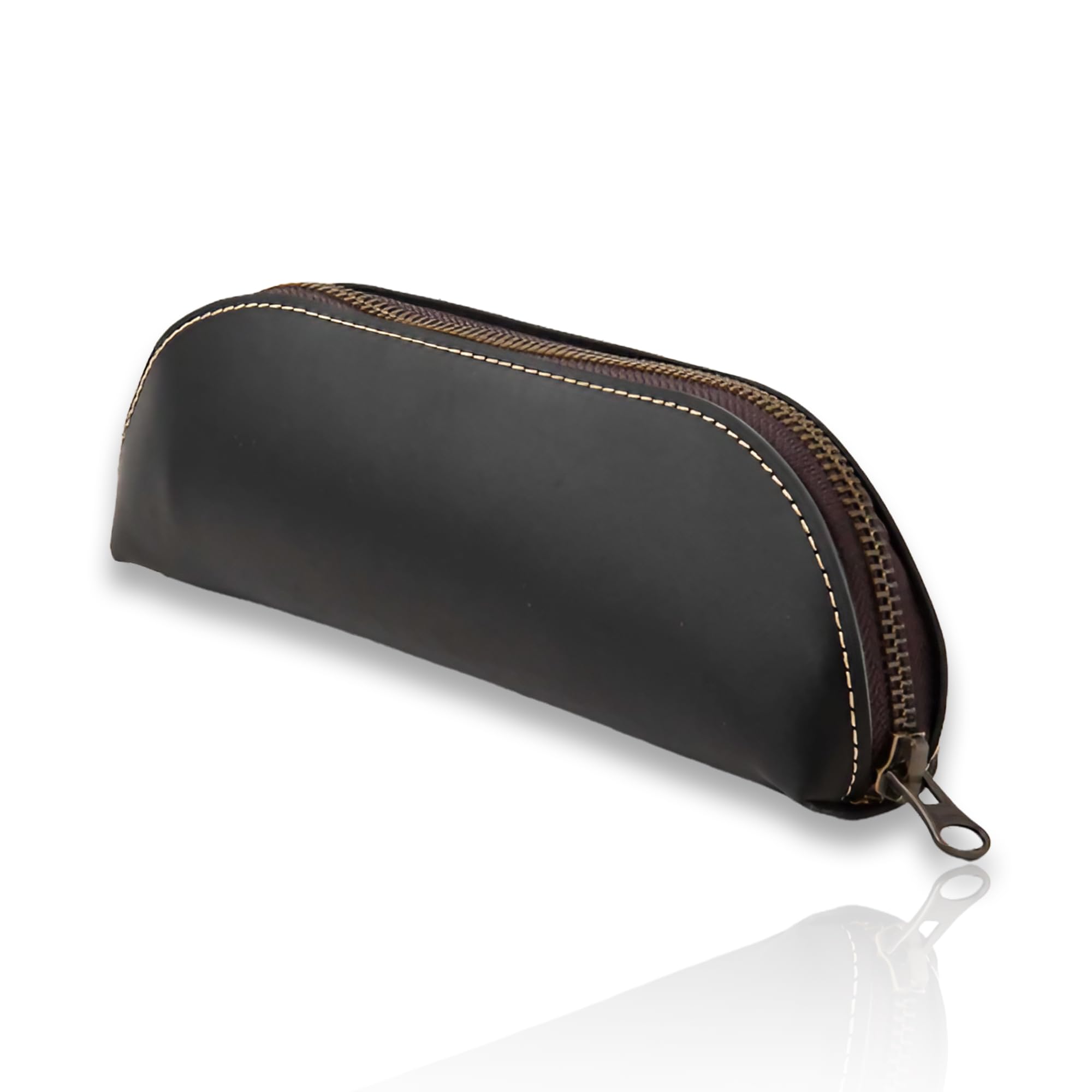 

Kameto Bag Manufacturing Slim Leather Pencil Case with Large Simple Design for Adults entirely from the outermost surface of cowhide Stylish Leather