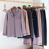"Unisex-Langarm-Pyjama-Set aus Baumwolle - Leichte, einfarbige Strickjacke in Übergröße"