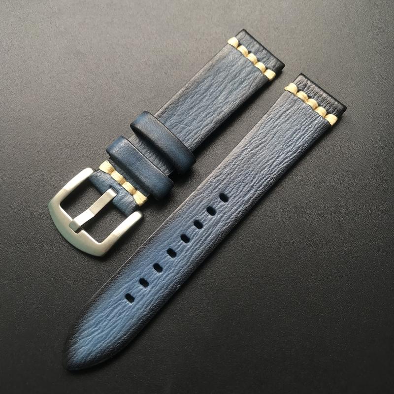 

Ремінець для годинника з натуральної шкіри ручної роботи, 20 мм у ретро-винтажі з коров’ячої шкіри для ремінця для годинника Submariner DATEJUST, браслет Seiko TIMEX 20mm