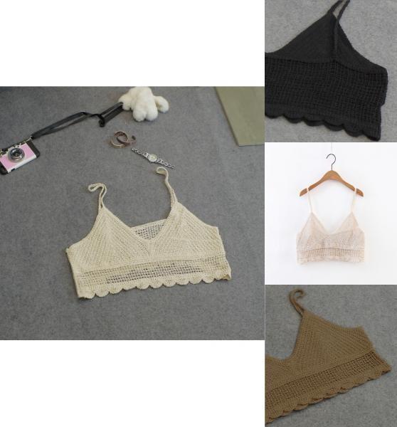 Costume da Spiaggia all'Uncinetto Premium da Donna Sexy Canotta a Sottoveste Blusa Smanicata Raffinata T-shirt a Canotta Casual