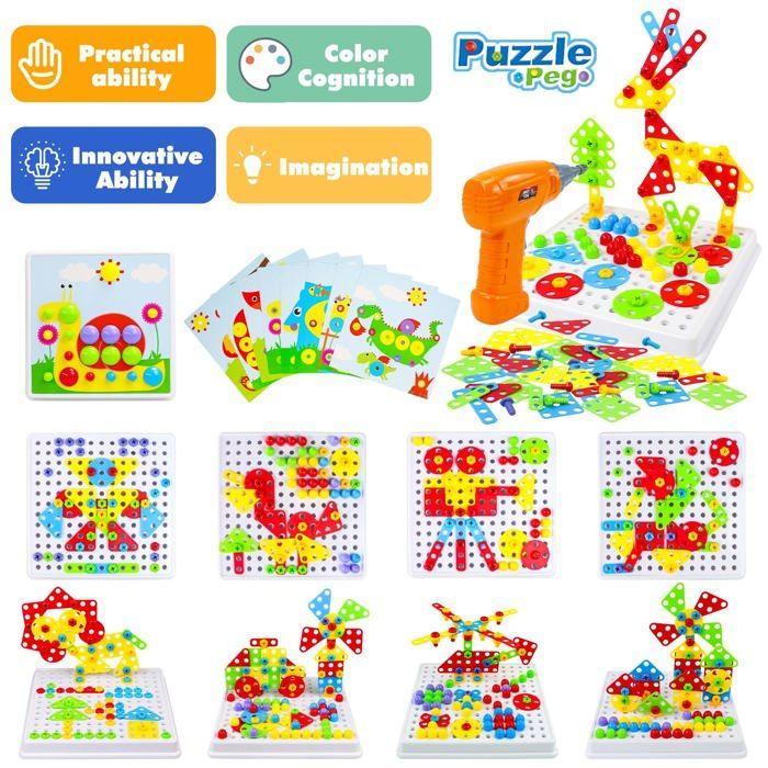 Jeu de construction - AKOKIE - TLH-30 - 223 pièces - Jouet éducatif Montessori - Multicolore