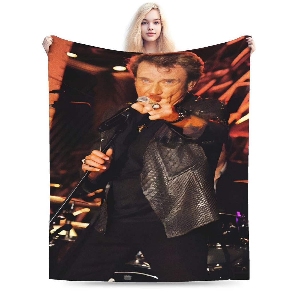 Comfortable Johnny Hallyday rock legend Blanket Accessories Room Decorative Blanket Throw Ultra-Soft Flannel for Couch