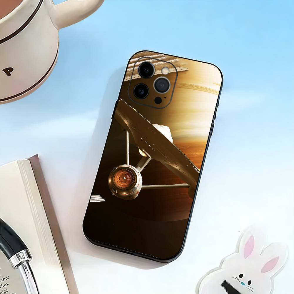 S-Star Trek Ships   Phone Case For iPhone 17,16,15,14,13,12,11 Plus,Pro Max,XS,Soft Silicone Black Cover